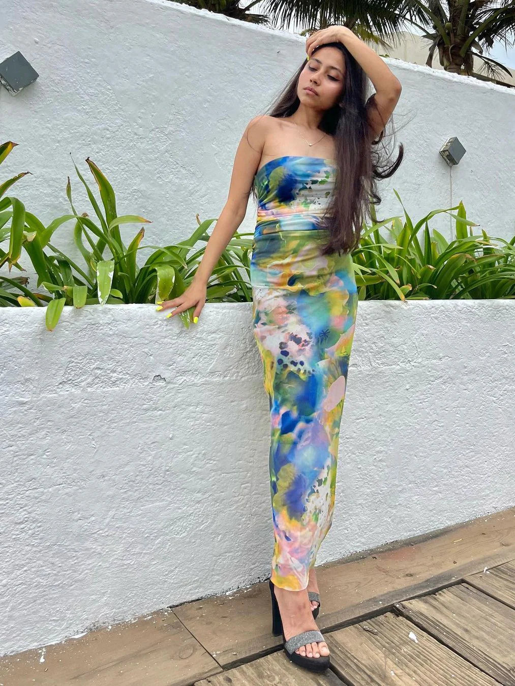 Elegant Soft Chiffon Tube Dress